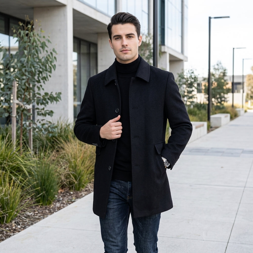 Beau | Men's Coat Classic Mid-Length Cut