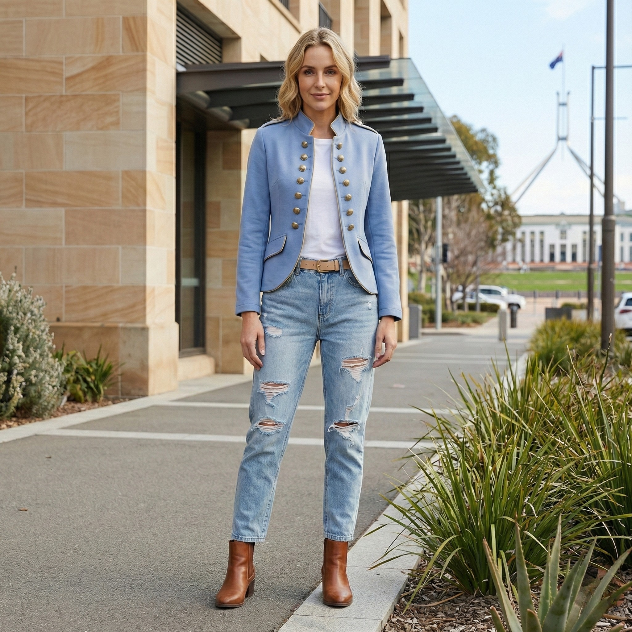 Samantha | Military Style Blazer with Unique Design