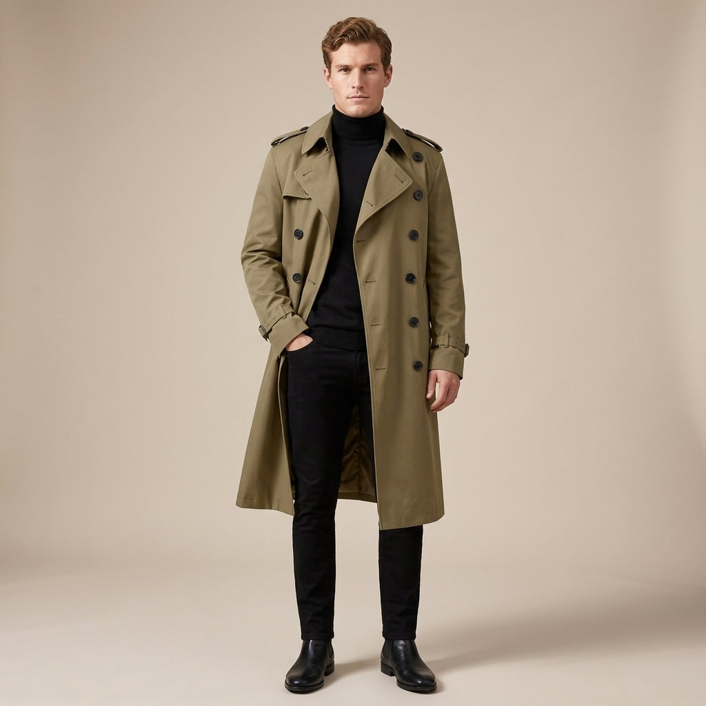 Flynn | Men's Coat with Classic Trench Look