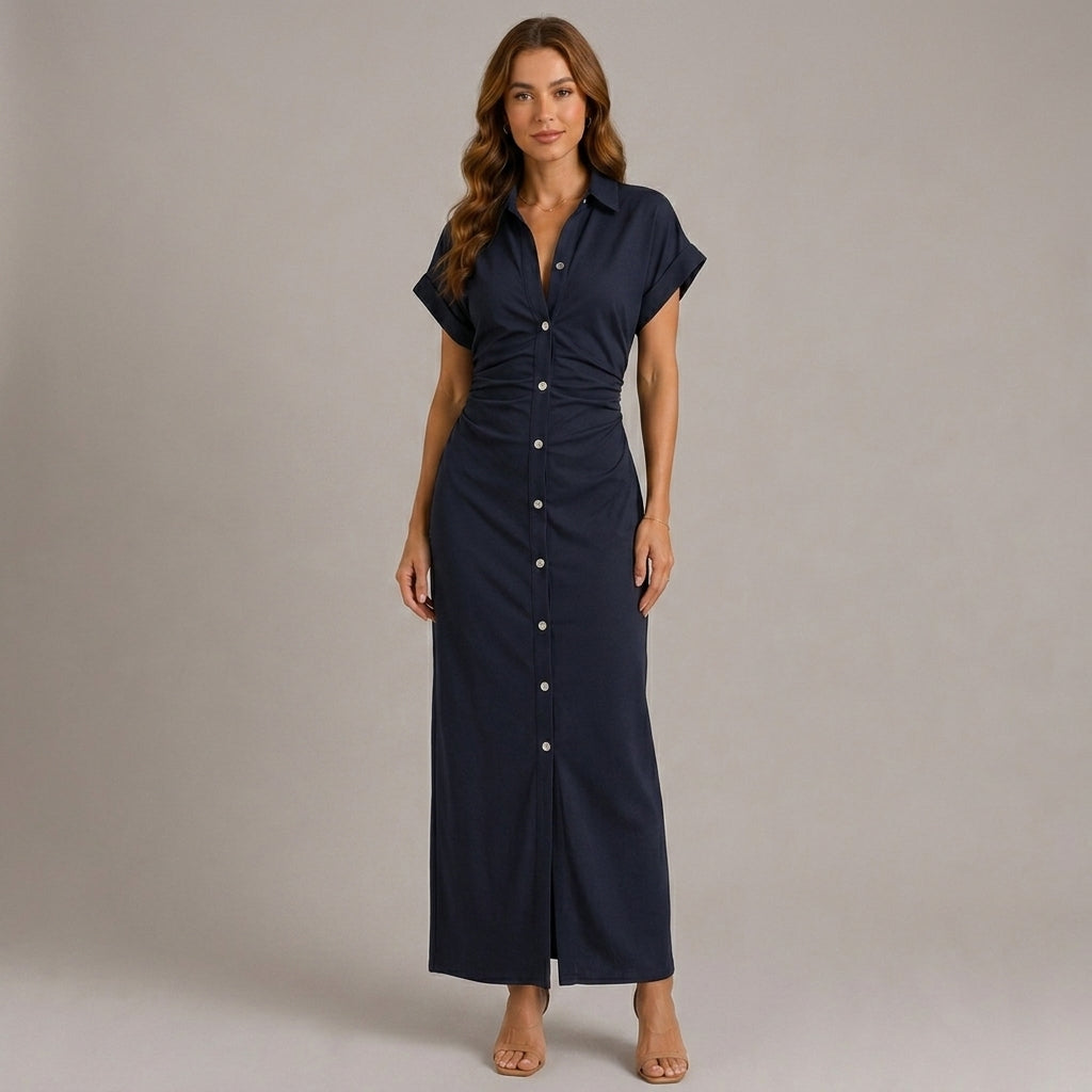 Amelia | Denim Dress with Tailored Midi Cut