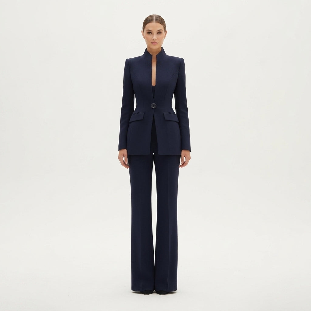 Verity | Damen Blazer- und Palazzo-Hosen-Set