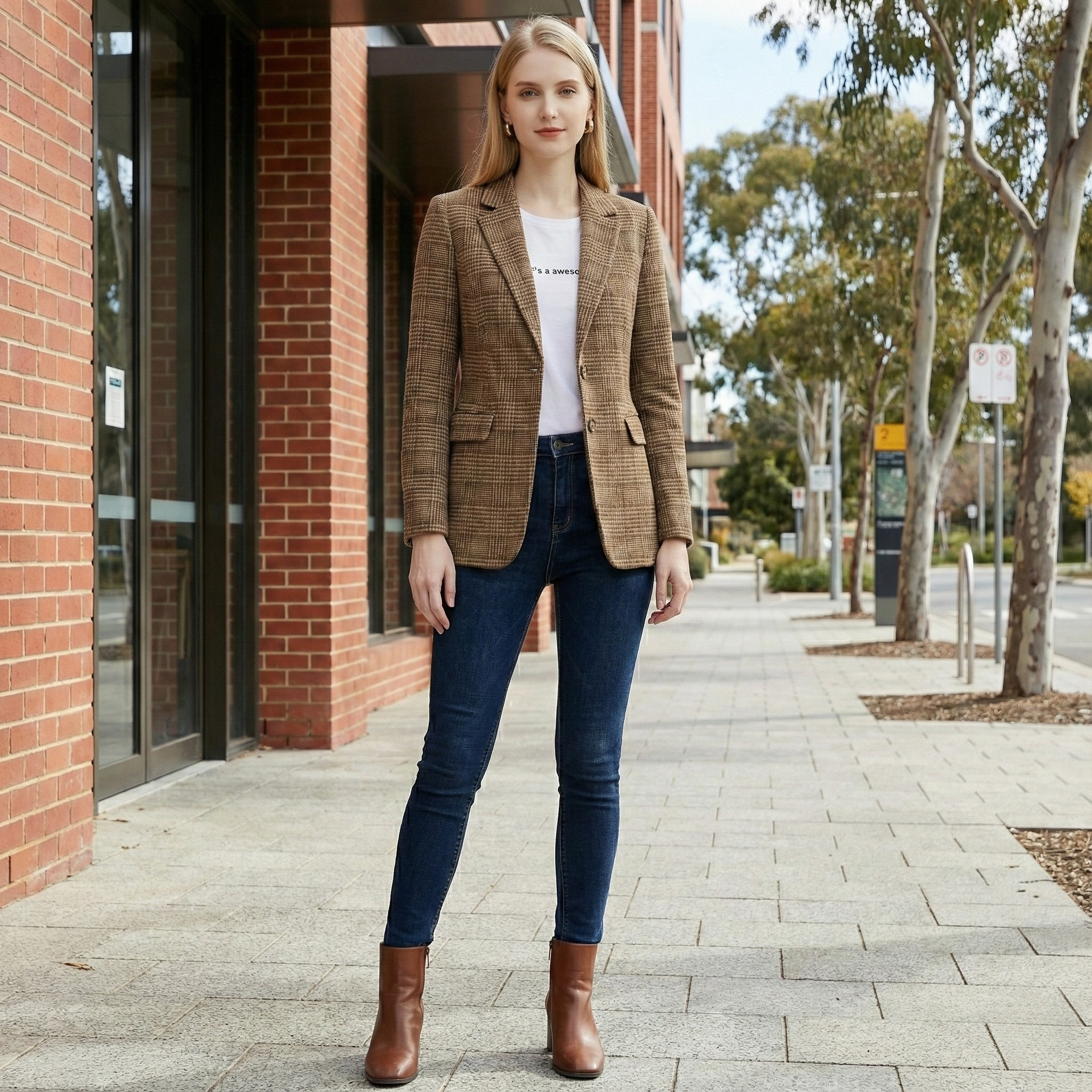 Sloane | Chic Checked Blazer with Lapels