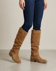 Grace | Women's Suede Knee High Boots – Slouch Casual Style