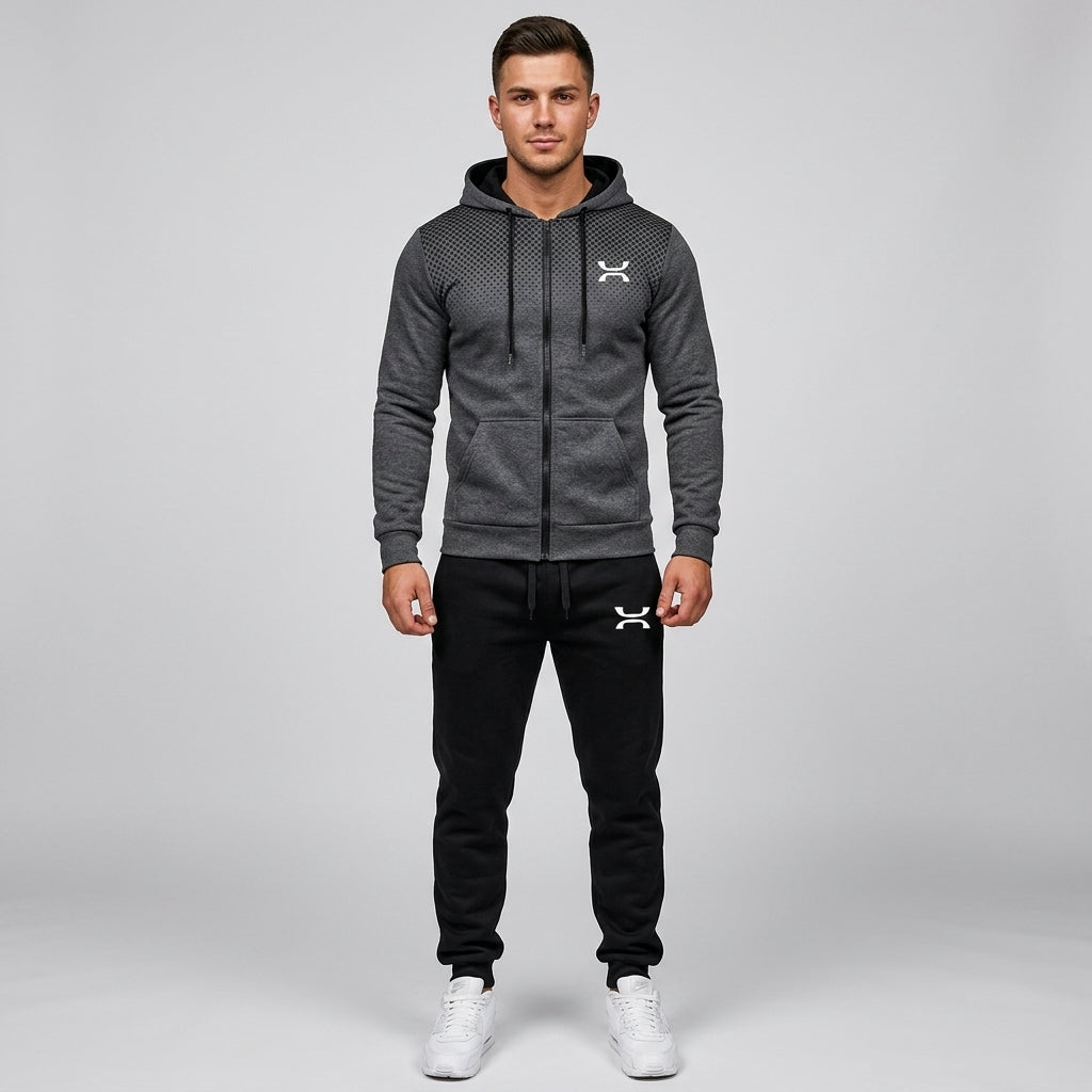 Riley | Men's Tracksuit – Zip Hoodie &amp; Sweatpants Gym Set with Adjustable Waistband