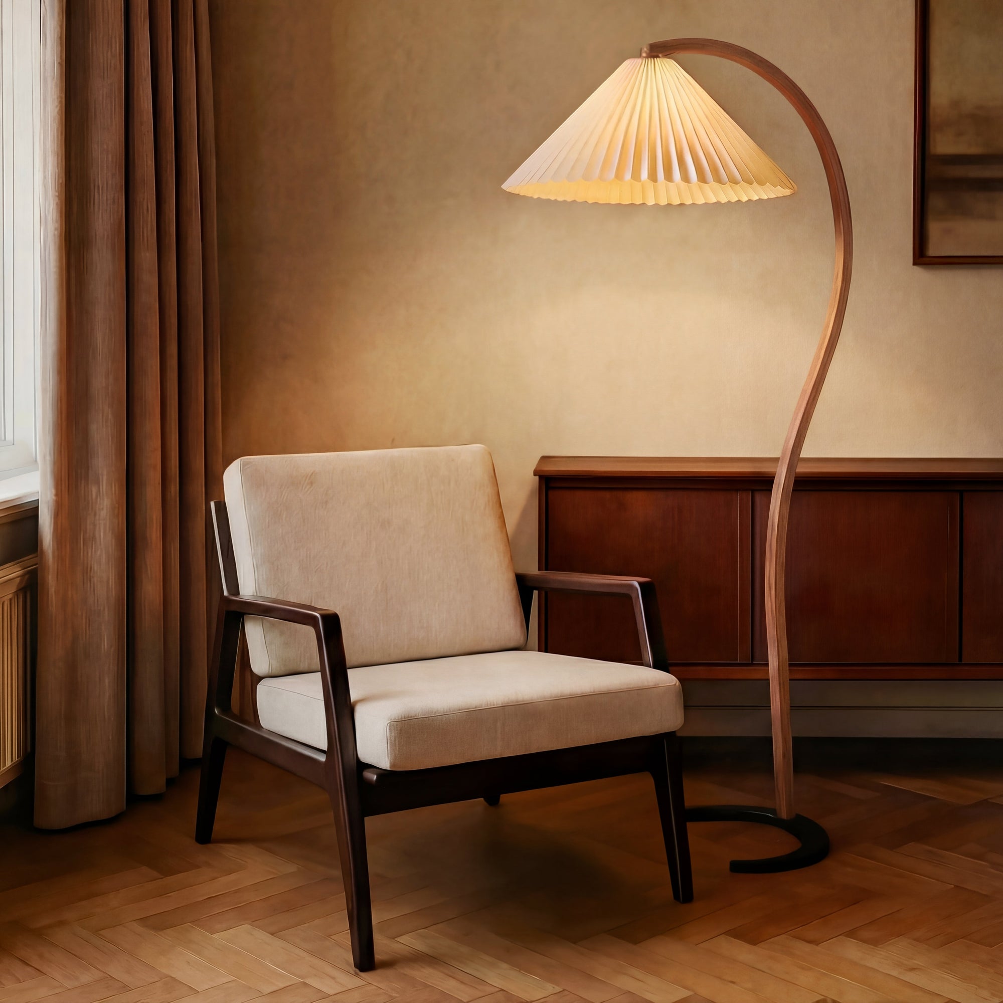 Arc Floor Lamp - Stylish Beech Wood Design for Cozy Spaces 3