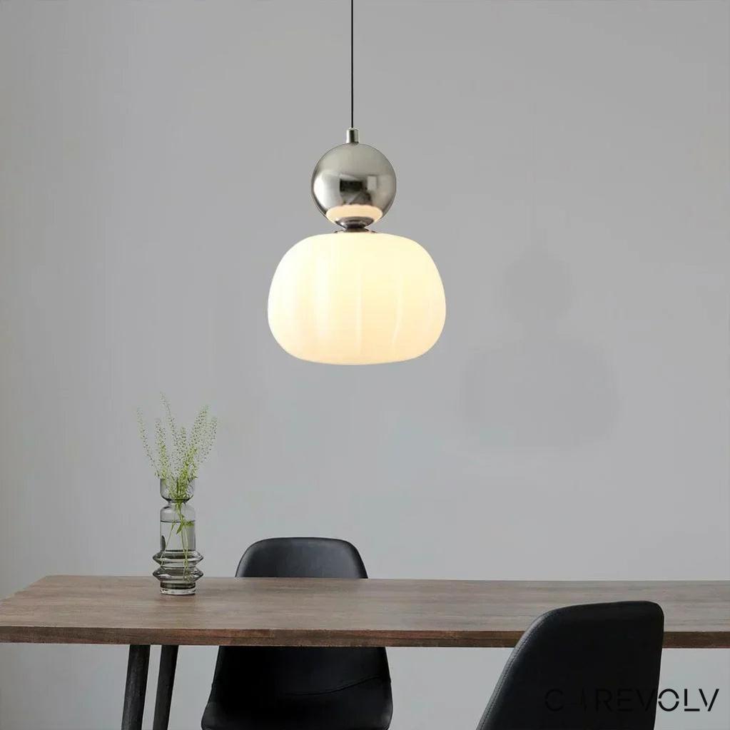 Art Deco Pendant Light - Elegant Glass Shade &amp; Adjustable Height 14