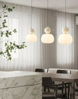 Art Deco Pendant Light - Elegant Glass Shade & Adjustable Height 9