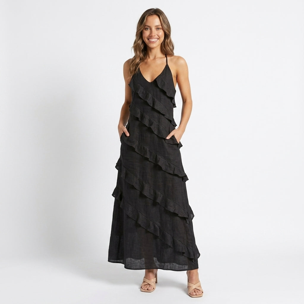 Harper | Elegant Maxi Dress with Ruffled Design