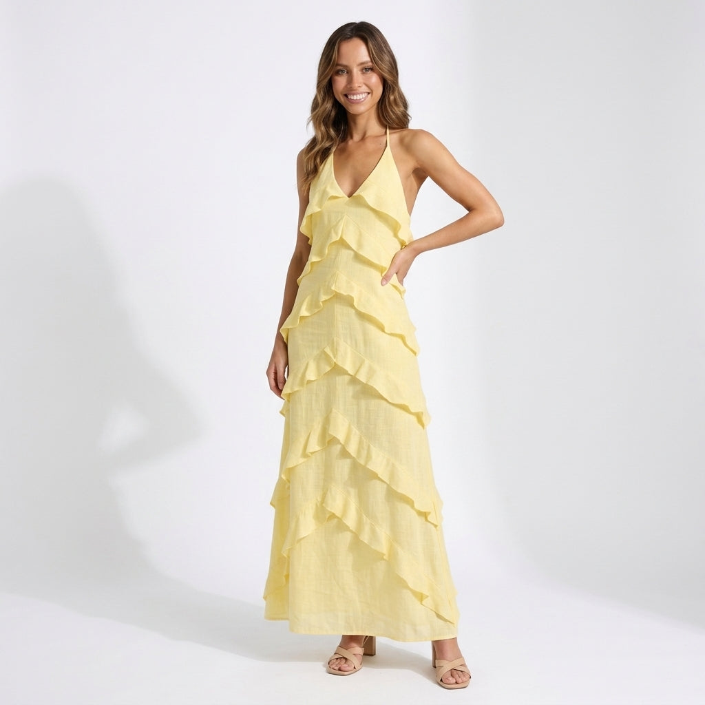 Harper | Elegant Maxi Dress with Ruffled Design