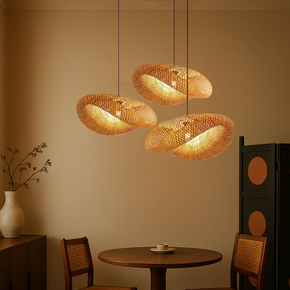 Bamboo Pendant Light - Stylish Scandinavian Design with Adjustable Height 2