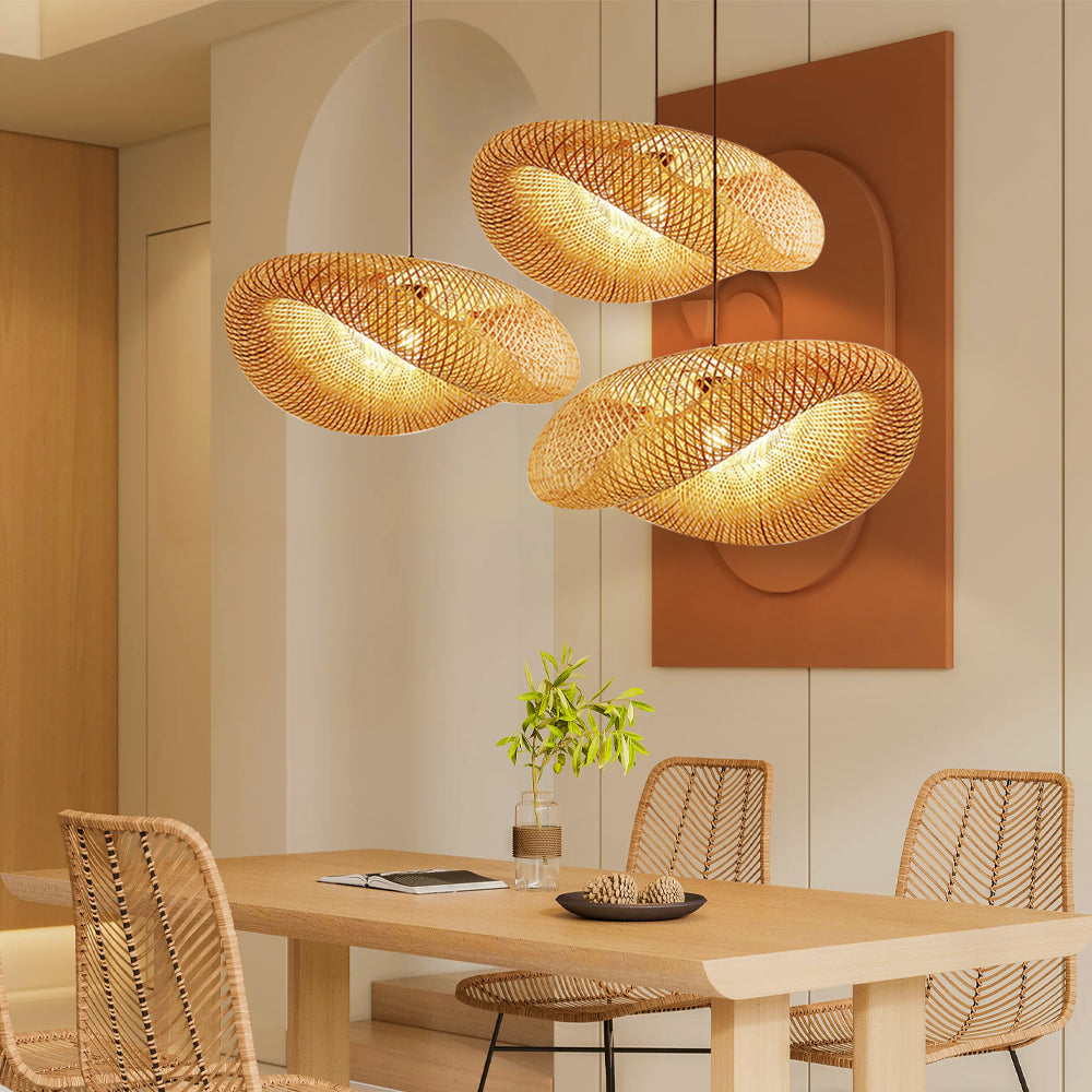Bamboo Pendant Light - Stylish Scandinavian Design with Adjustable Height 3