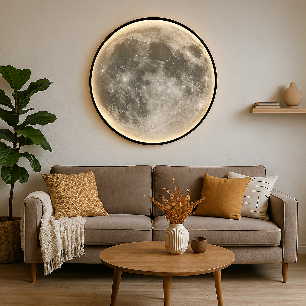 Celestial Moon Wall Lamp - Enchanting LED Glow for Any Space 0