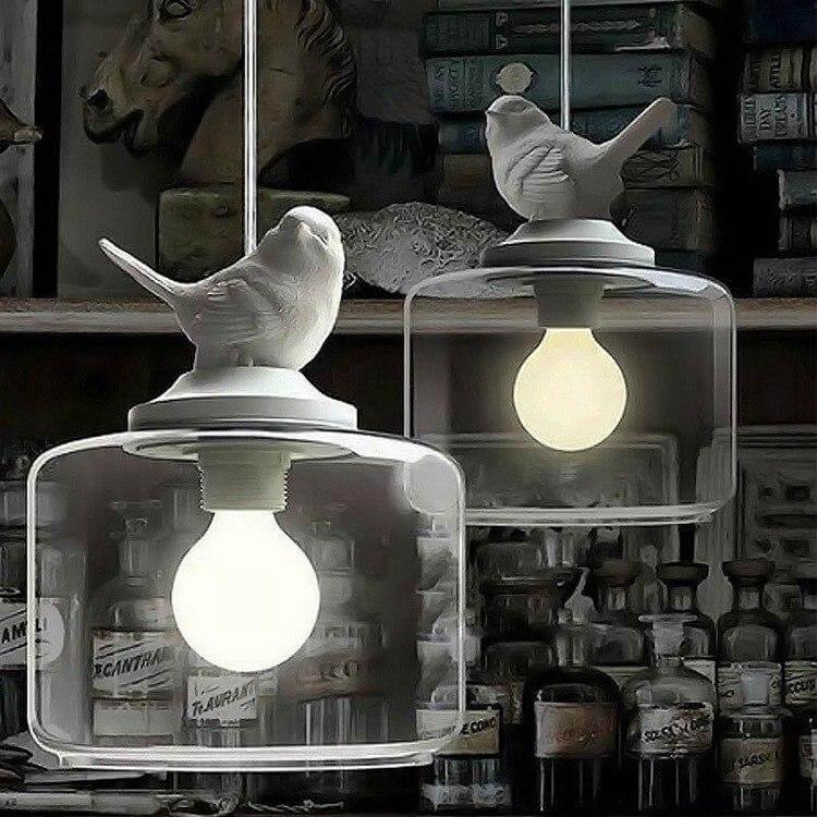 Chandelier - Unique Bird Design with Durable Glass Shade 1