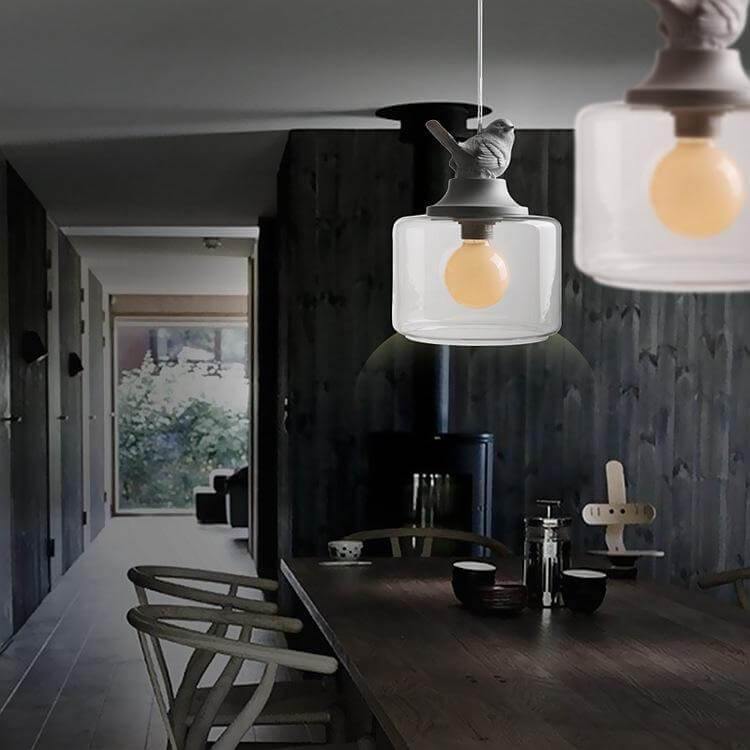 Chandelier - Unique Bird Design with Durable Glass Shade 2