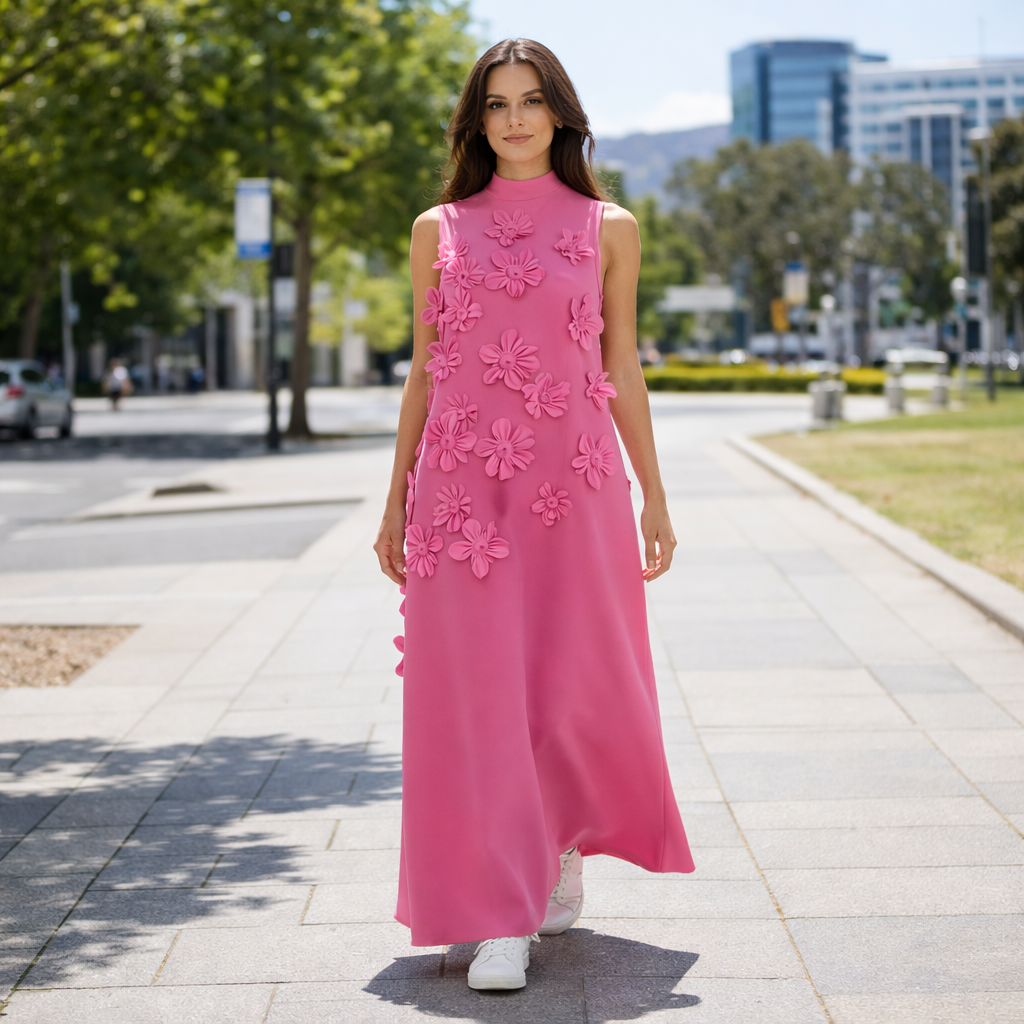 Aria | Blumiges Maxikleid mit elegantem Fall