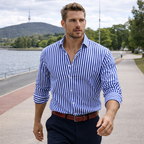 Angus | Gestreiftes Freizeit-Herrenhemd mit lockerem Stil