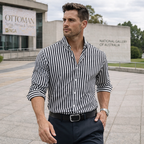 Angus | Gestreiftes Freizeit-Herrenhemd mit lockerem Stil