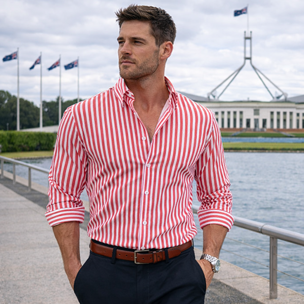 Angus | Gestreiftes Freizeit-Herrenhemd mit lockerem Stil