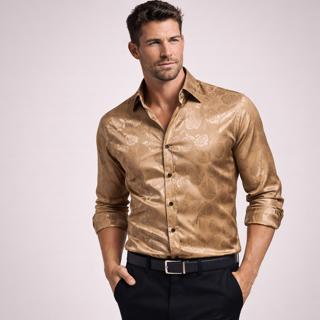 Reid | Herrenhemd mit glänzendem Finish und modernem Stil