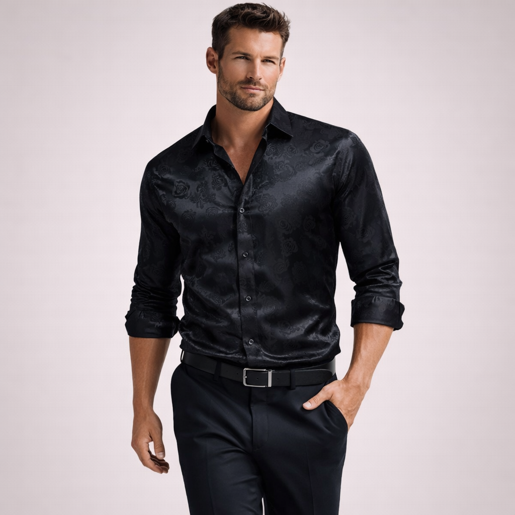 Reid | Herrenhemd mit glänzendem Finish und modernem Stil