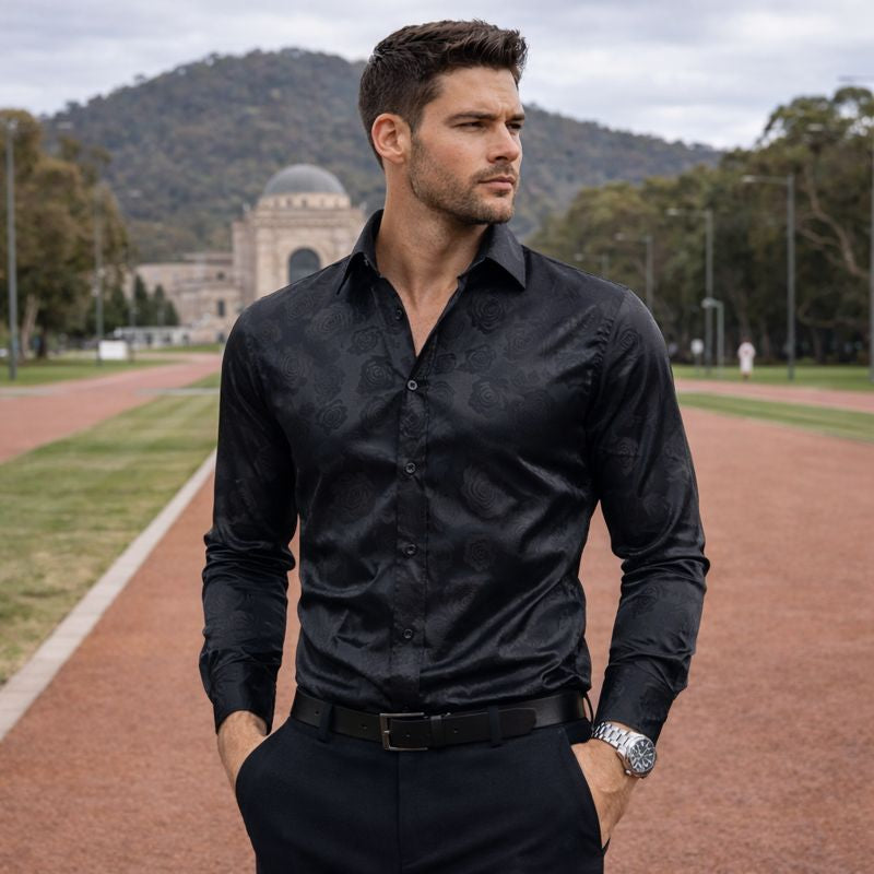 Reid | Herrenhemd mit glänzendem Finish und modernem Stil