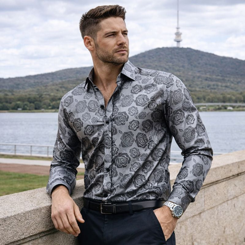 Reid | Herrenhemd mit glänzendem Finish und modernem Stil