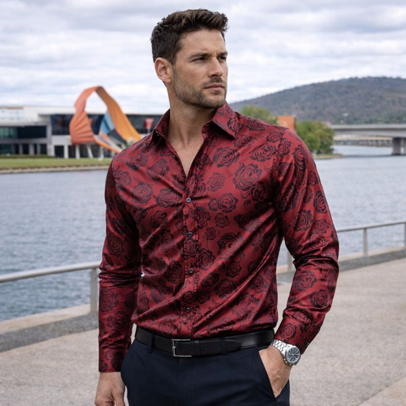 Reid | Herrenhemd mit glänzendem Finish und modernem Stil