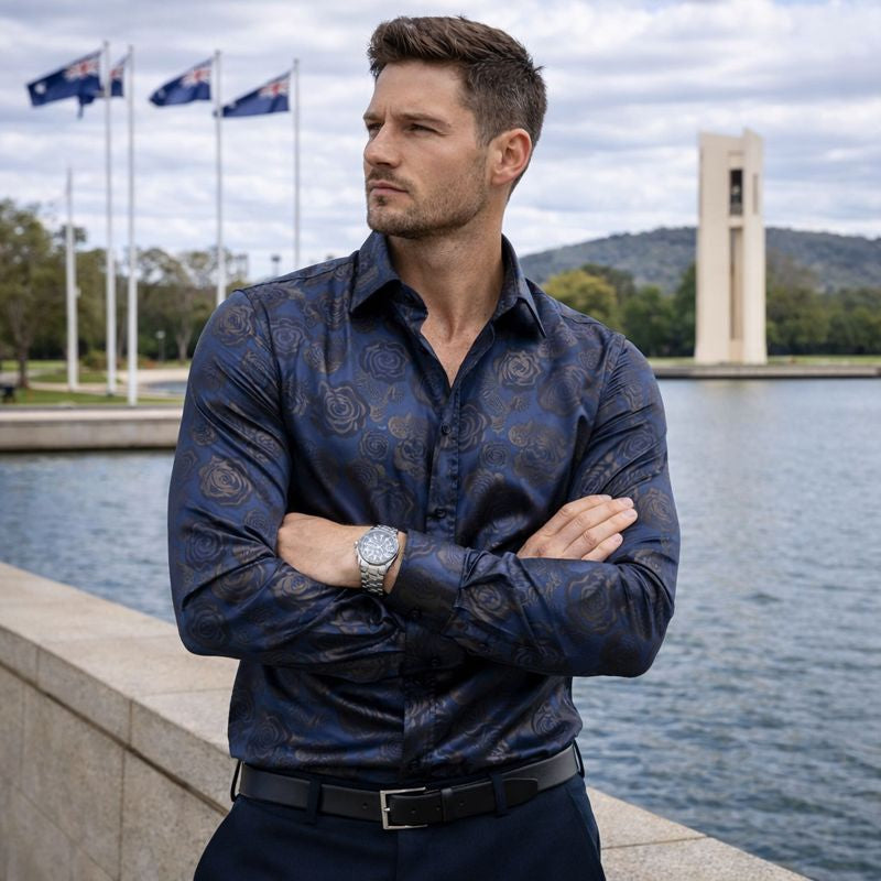 Reid | Gloss Finish Men’s Shirt with Modern Edge