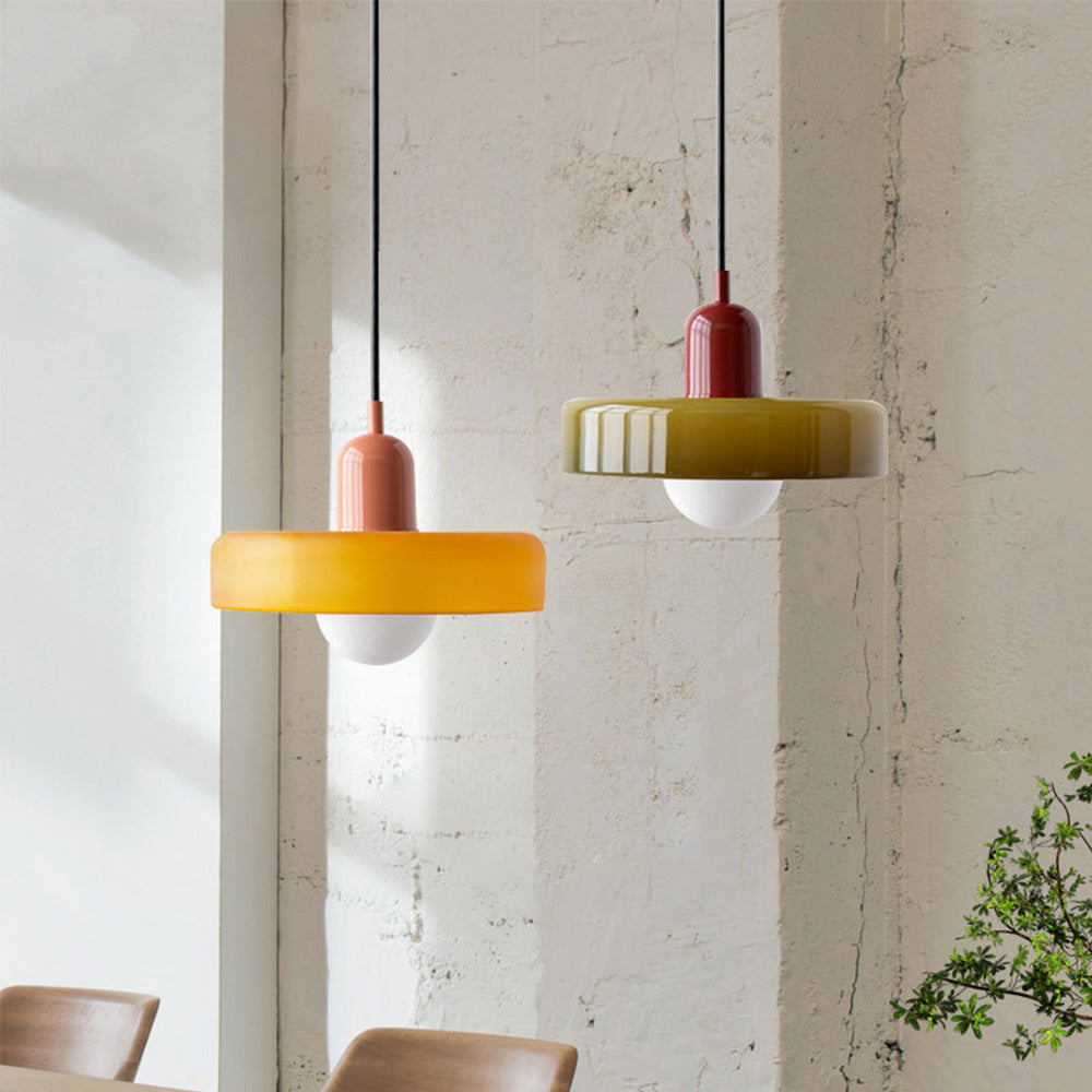 Colored Glass Pendant Light - Modern Kitchen Pendant Lighting Design 1