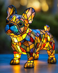 Colorful Stained Glass Dog Lamp - Unique Night Lighting for Dog Lovers 0