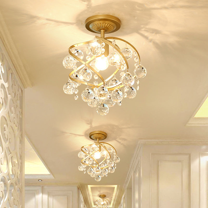 Crystal Pendant Light - Elegant Design with Brass Accents 0