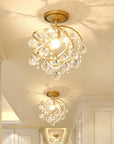 Crystal Pendant Light - Elegant Design with Brass Accents 0