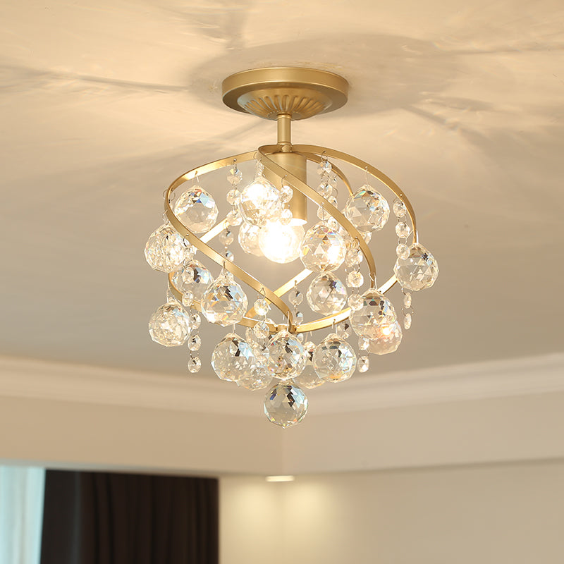 Crystal Pendant Light - Elegant Design with Brass Accents 2