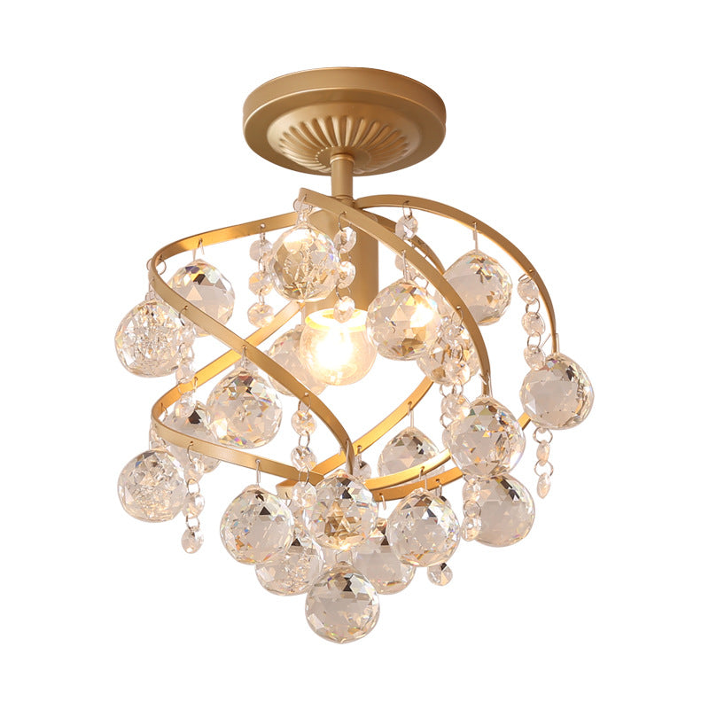 Crystal Pendant Light - Elegant Design with Brass Accents 3