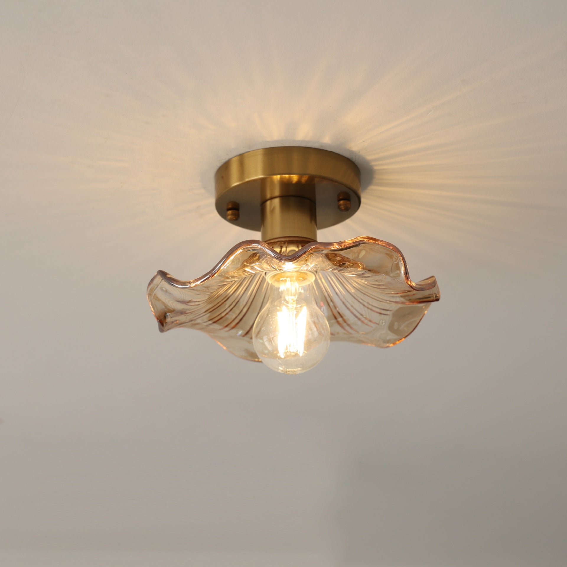 Elegant Glass Ceiling Light - Modern Design with Warm White LED 0