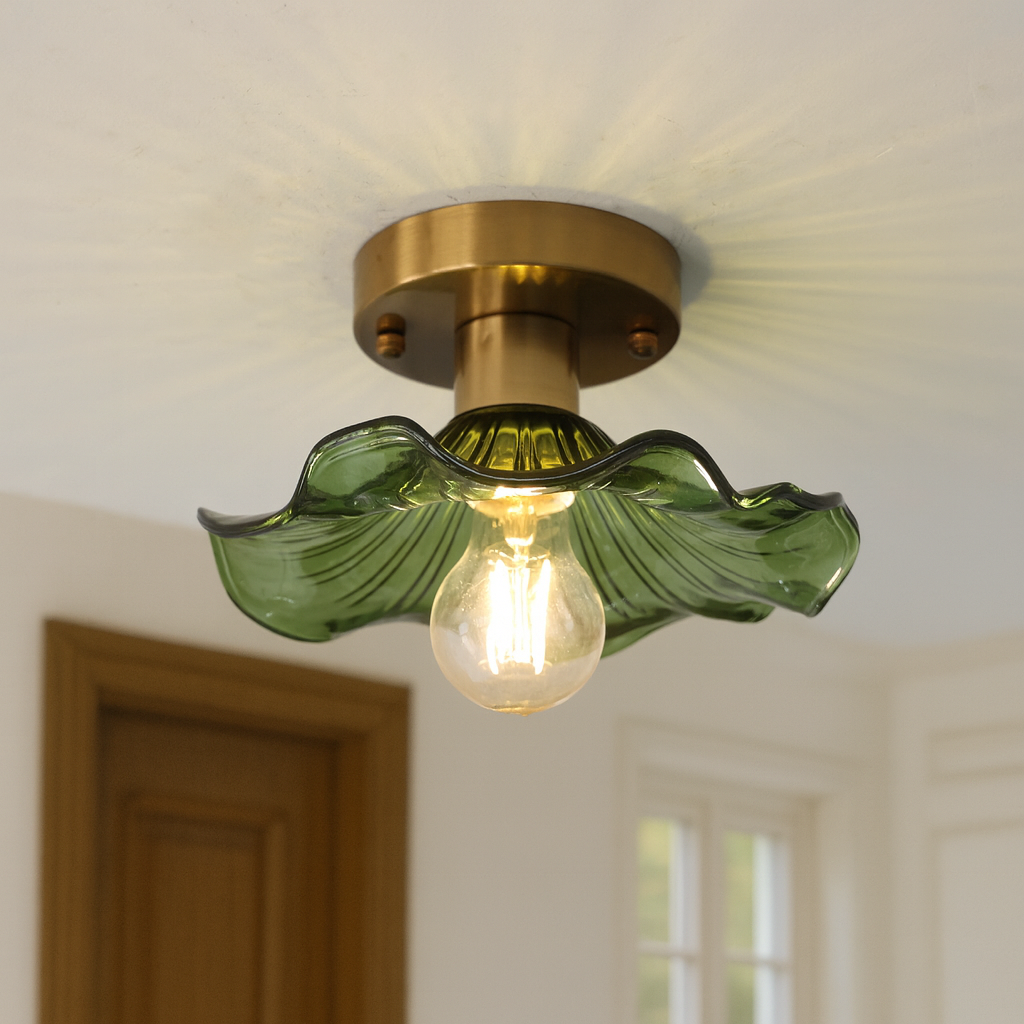 Elegant Glass Ceiling Light - Modern Design with Warm White LED 1