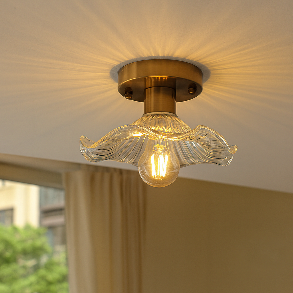 Elegant Glass Ceiling Light - Modern Design with Warm White LED 2