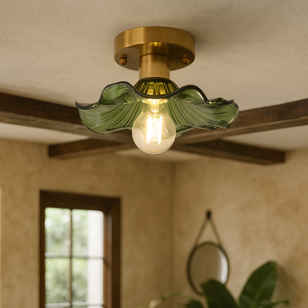 Elegant Glass Ceiling Light - Modern Design with Warm White LED 3