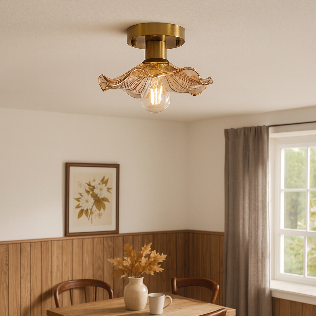Elegant Glass Ceiling Light - Modern Design with Warm White LED 4