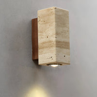 Beige Square with Walnut Base