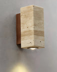 Elegant LED Wall Light - Energy-Efficient Natural Travertine Design 0