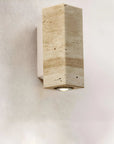 Elegant LED Wall Light - Energy-Efficient Natural Travertine Design 1