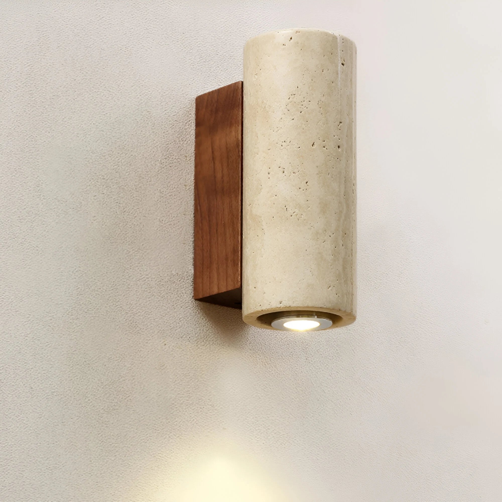 Elegant LED Wall Light - Energy-Efficient Natural Travertine Design 2