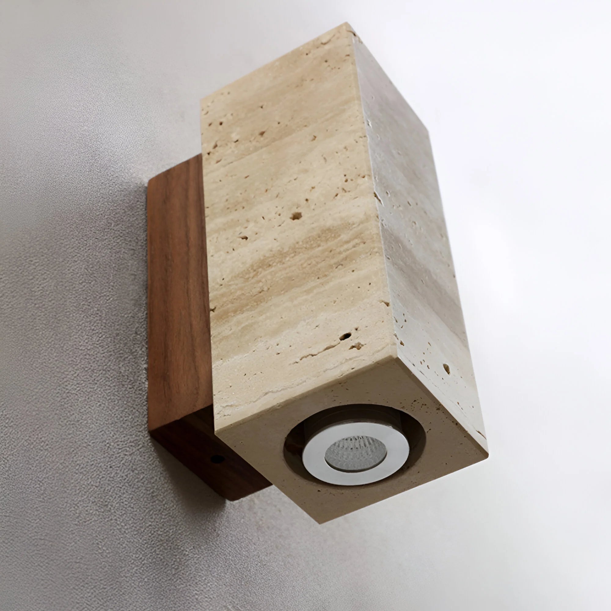 Elegant LED Wall Light - Energy-Efficient Natural Travertine Design 5