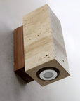Elegant LED Wall Light - Energy-Efficient Natural Travertine Design 5