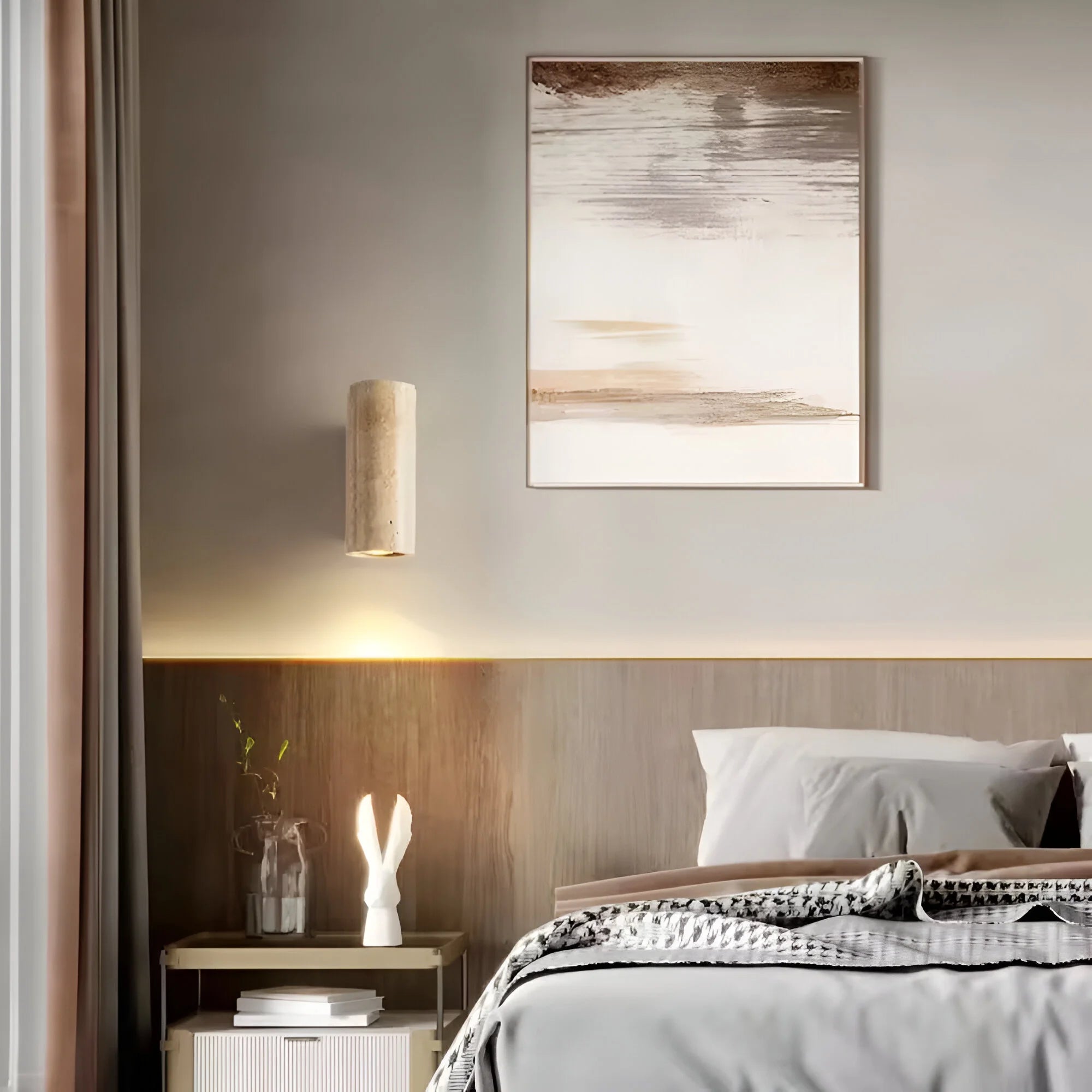 Elegant LED Wall Light - Energy-Efficient Natural Travertine Design 7