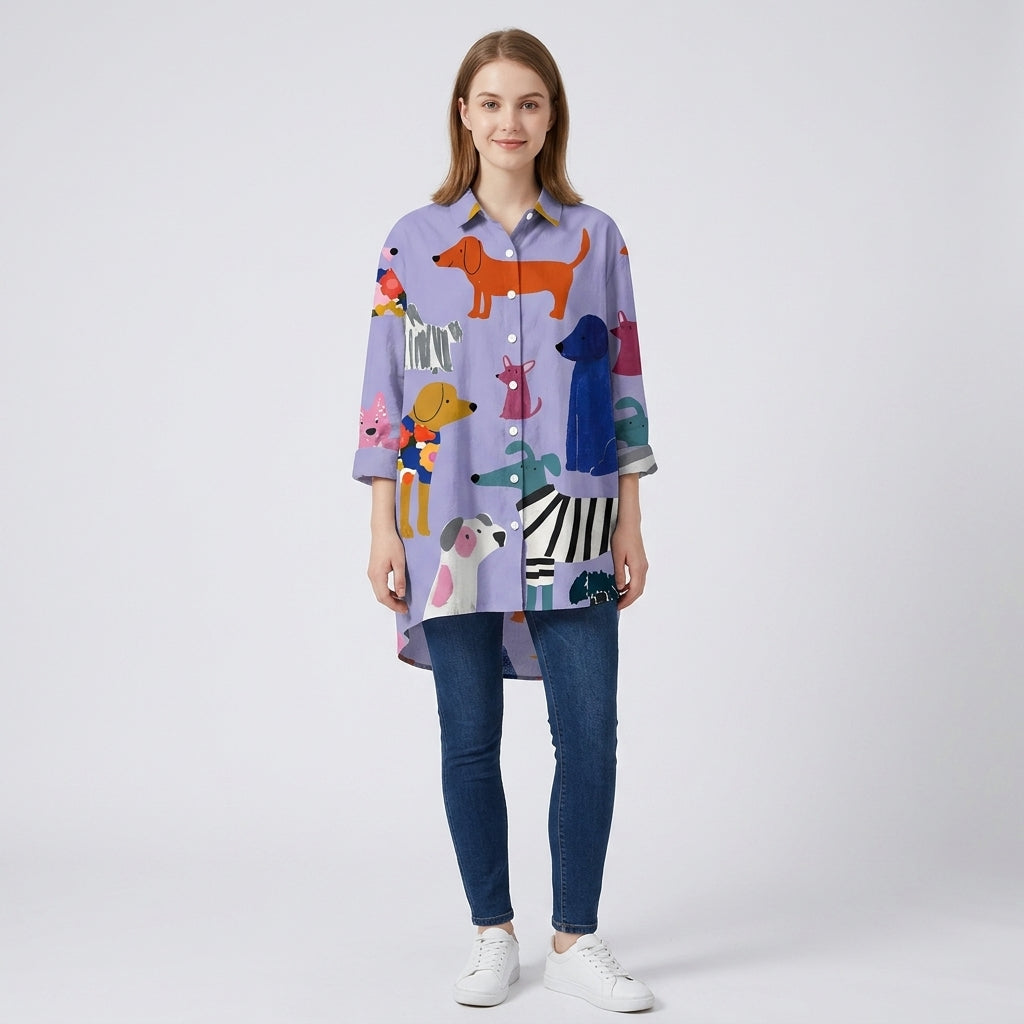 Valencia | Long Sleeve Women’s Blouse with Artistic Design