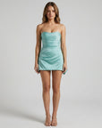 Alice | Cocktail Dress in Satin with Strapless Pleated Design