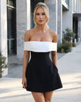 Florence | Bardot Cocktailkleid in Schwarz für Abendveranstaltungen