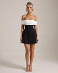Florence | Bardot Cocktailkleid in Schwarz für Abendveranstaltungen